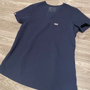 Navy Blue Figs Scrub Top